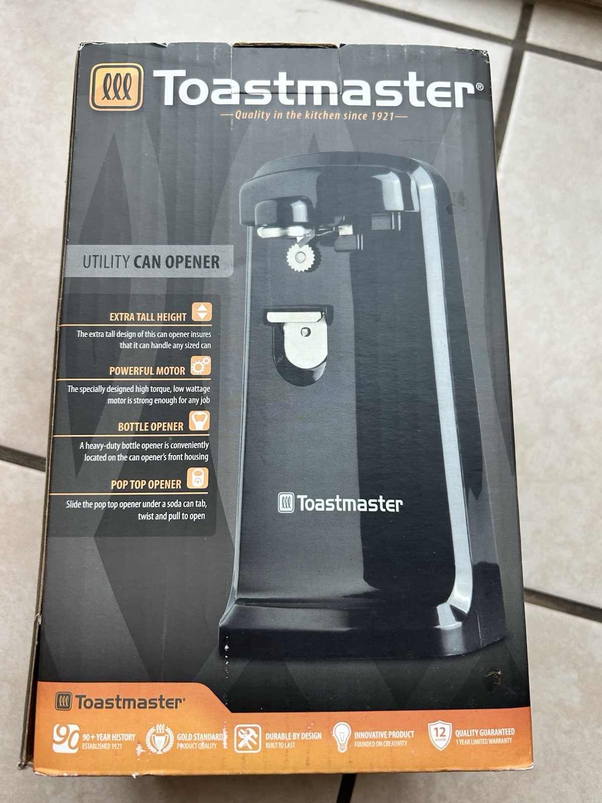 Toastmaster TM-91CN Electric Utility Can Opener, Black Plastic, 120V gallery
