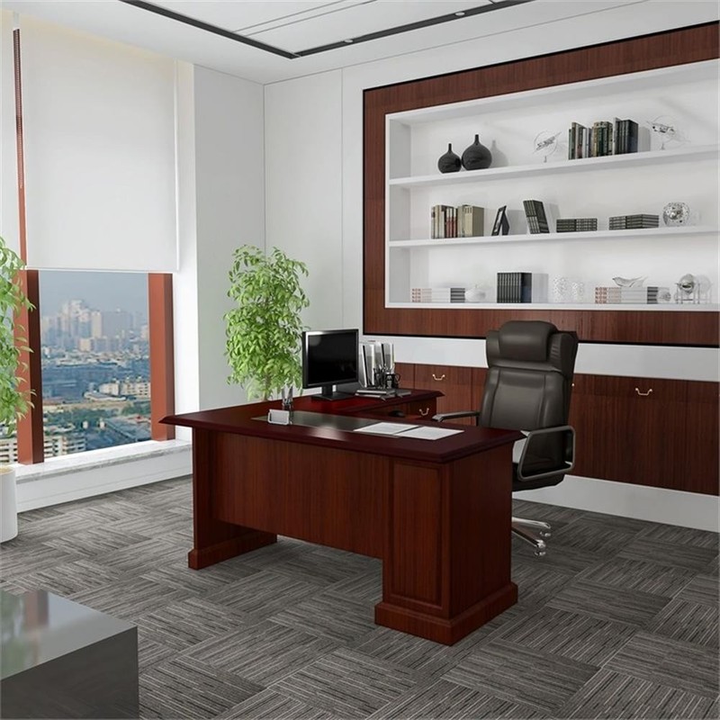 Pemberly Row L-Shape Executive Office Computer Desk in Harvest Cherry gallery