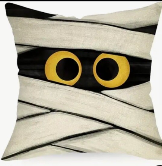 MUMMY Cartoon Fun Halloween Fall Throw Pillow Cover Fall Holiday Home Decor gallery