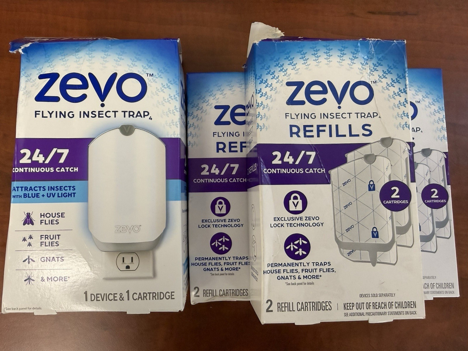 Zevo Flying Insect Trap (1 Plug-in Base + 7 Cartridges) Featuring Blue UV Light gallery