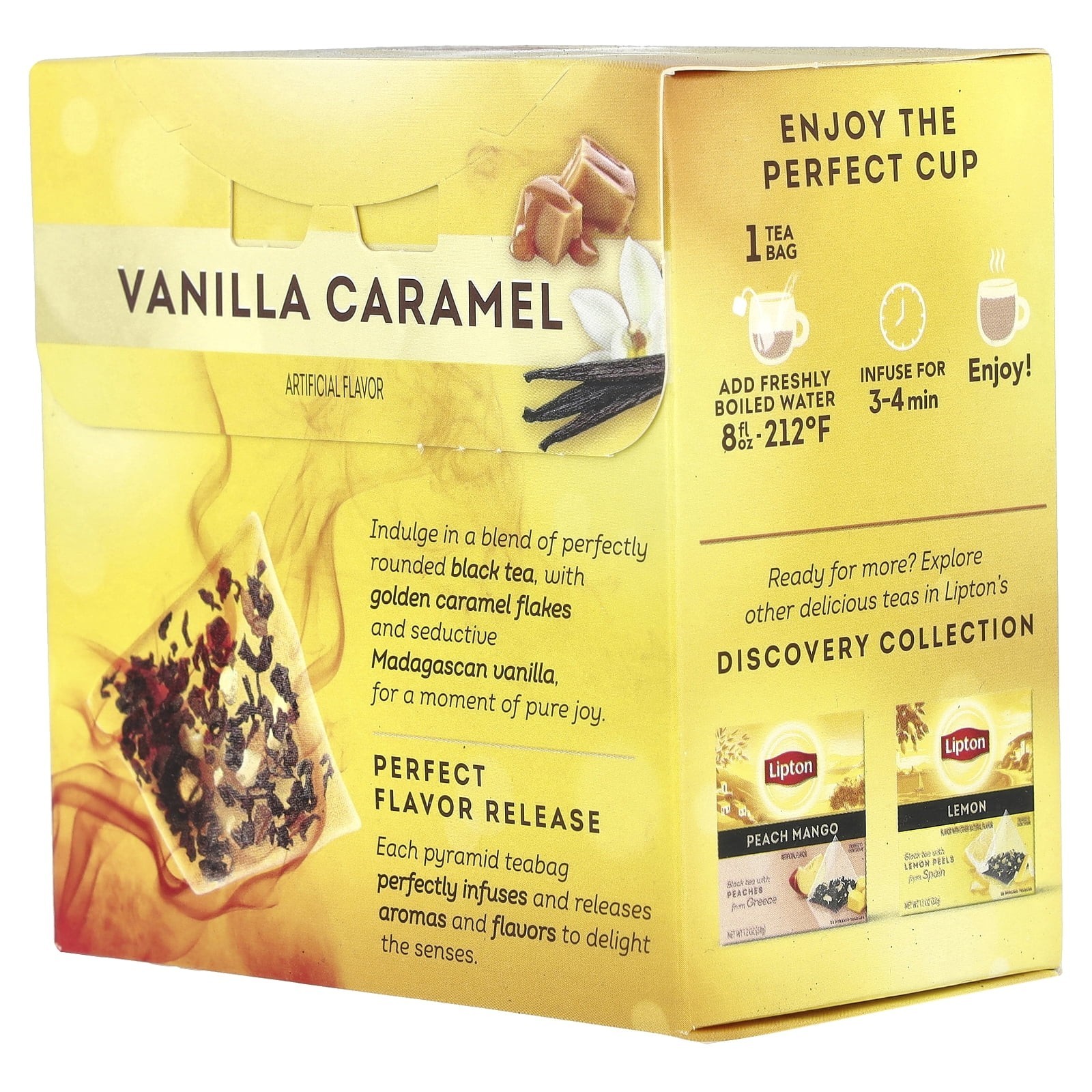 2 Boxes Lipton Vanilla Caramel Black Tea 40 Pyramid Bags BB 10/26 gallery