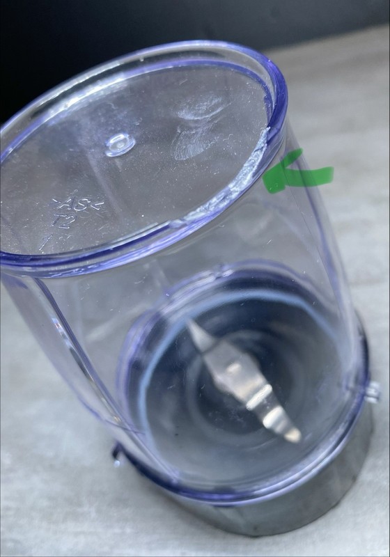 Mini Blender Chopper Cup w/ Blade Base Clear Purple Tint Replacement Part gallery