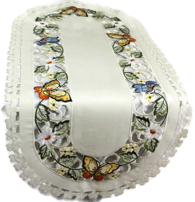 Doily Boutique Table Runner, Doily, Mantel Scarf with Multi-Color Butterfly gallery