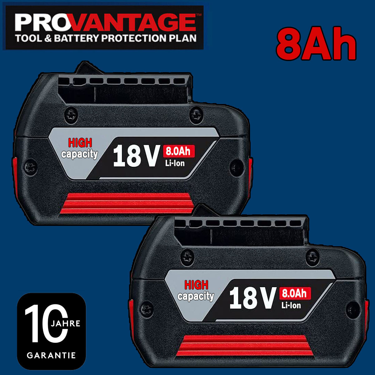 2PACK 18V Battery For Bosch 18 VOLT 8.0AH Li-ion BAT609 BAT610G BAT618 24618-01 gallery
