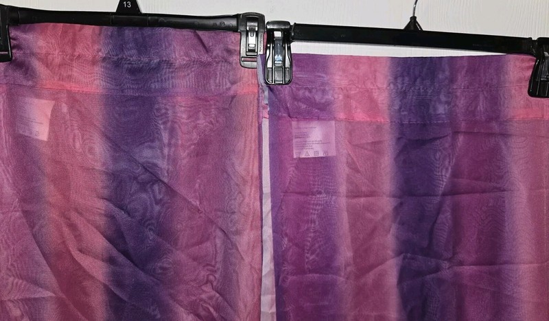 Nice 2 Panels Multi Color Pinks Purplish Voila Sheer Curtain 58in x 63in each gallery
