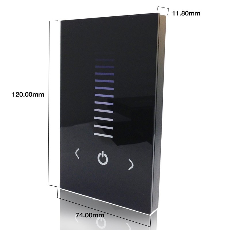 Black Glass Touch Panel Dimmer Brightness Controller for Single Color LED Strip gallery