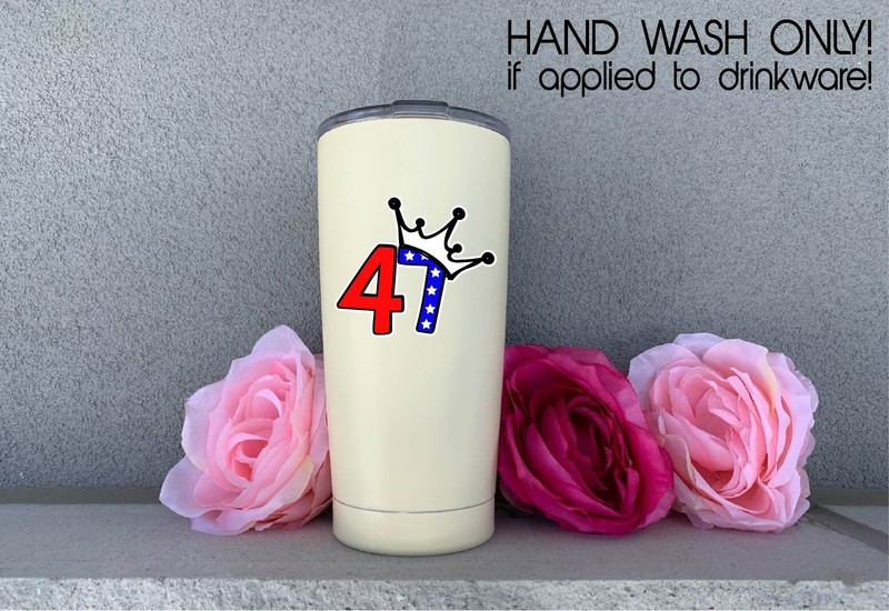 47 King Crown Decal Sticker Printed Die Cut USA Maga Trump Anti Pro Political gallery