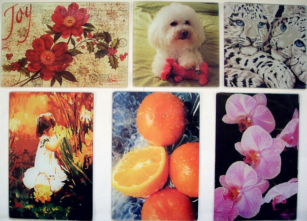 Tempered Glass Cutting Board KITCHEN ART COUNTER SAVER Choose Your Pattern gallery