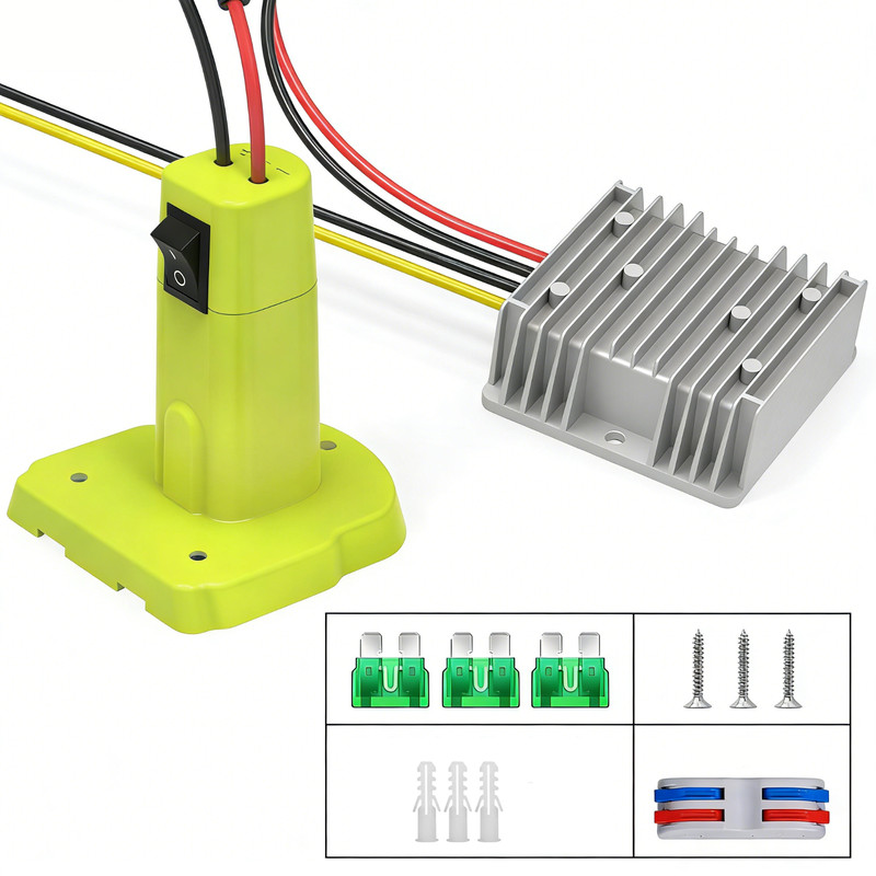 DC 18V To 12V Step Down Converter Compatible with Ryobi 18V Battery Adapter gallery