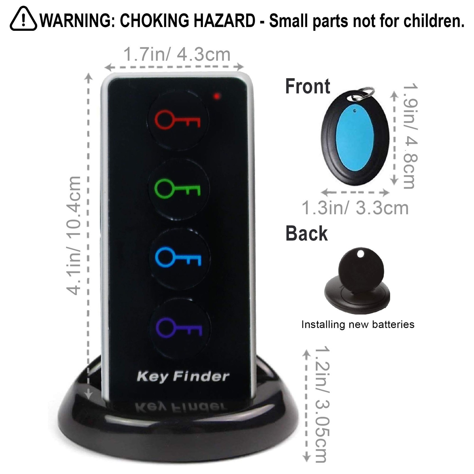 Key Finder with 100dB Loud Sound & 4 Receivers - Remote Finder Locator for Keys, gallery