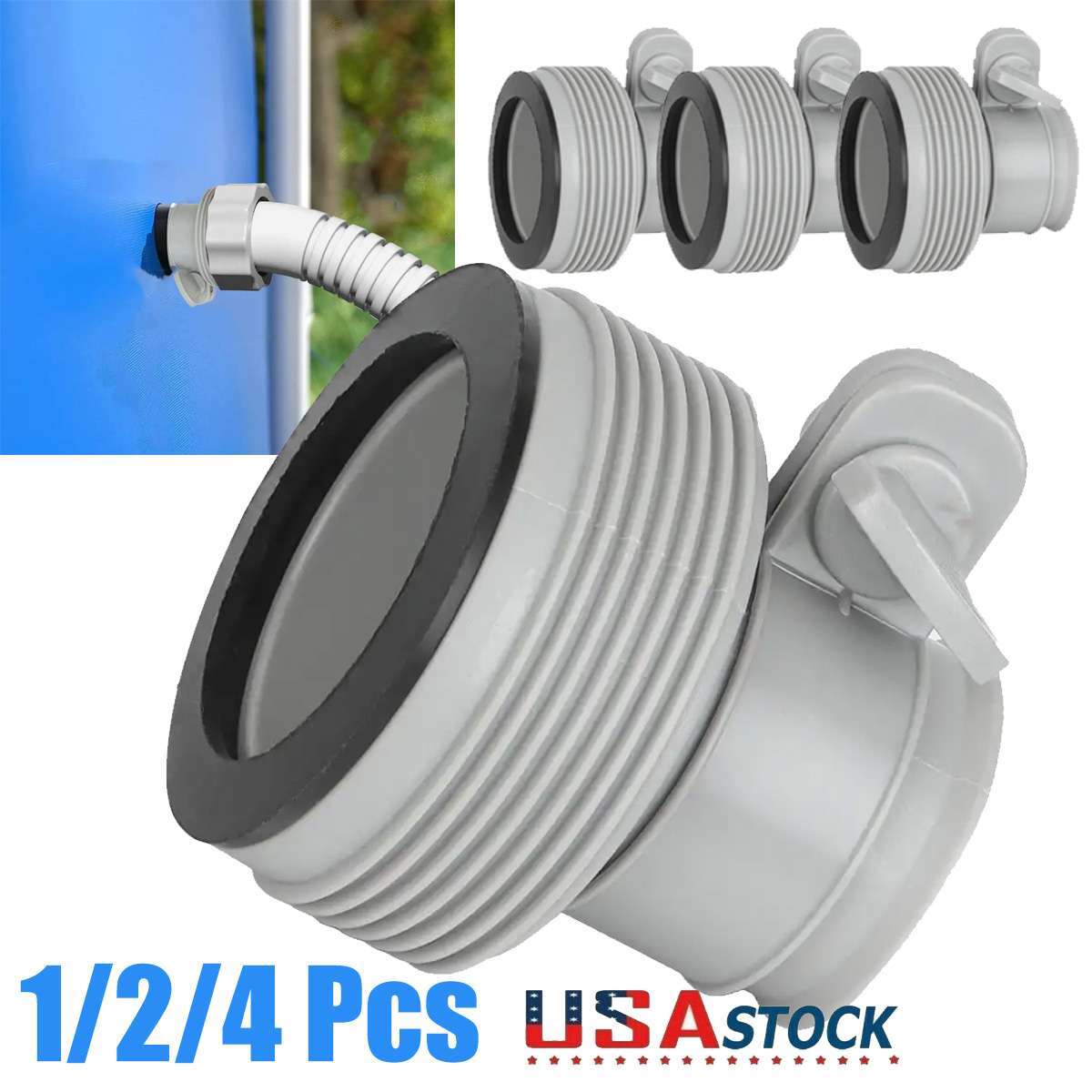 1/2/4PCS Intex Hose Adapter for Replacement Pool Filter Pump Conversion Fitting gallery
