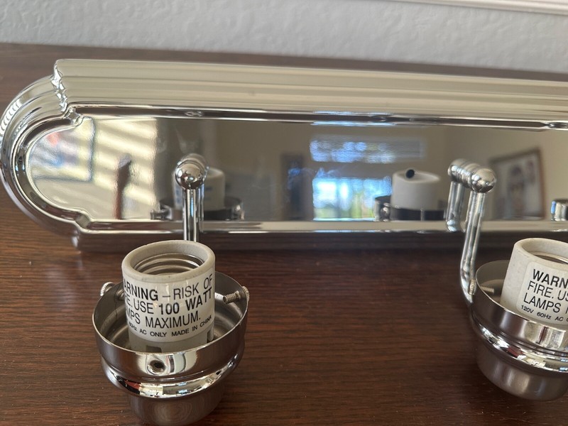 Progress 48 in. 7-Light Brushed Chrome Bathroom Vanity Light with Glass Shades gallery
