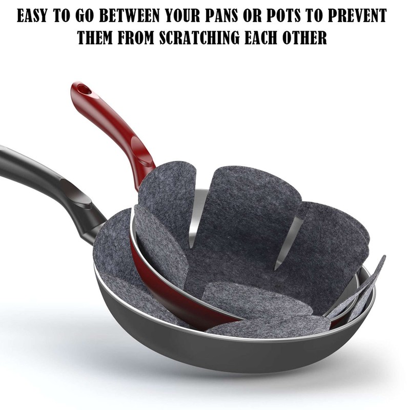 12pcs Pan Pot Protectors Prevent Scratching Stick Pads 3 Sizes Dividers Cookware gallery