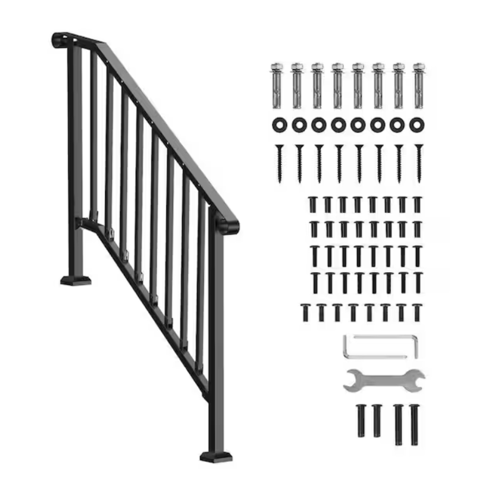 VEVOR Transitional Handrail Stair Railing Fits 3-4-Step, MISSING PIECES gallery