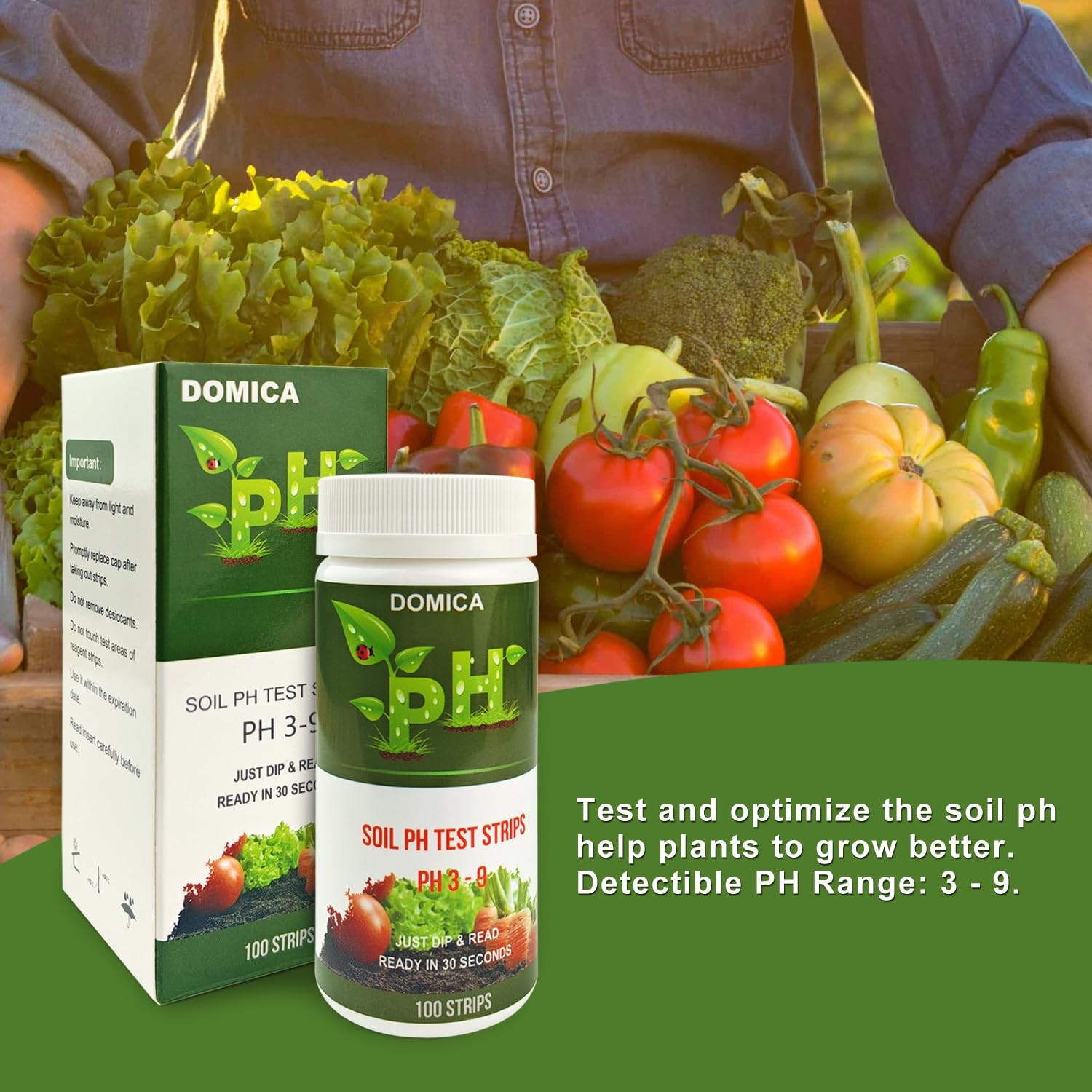 100 Soil pH Test Strips (pH 3-9) Testing Paper, Mud Tester for... gallery