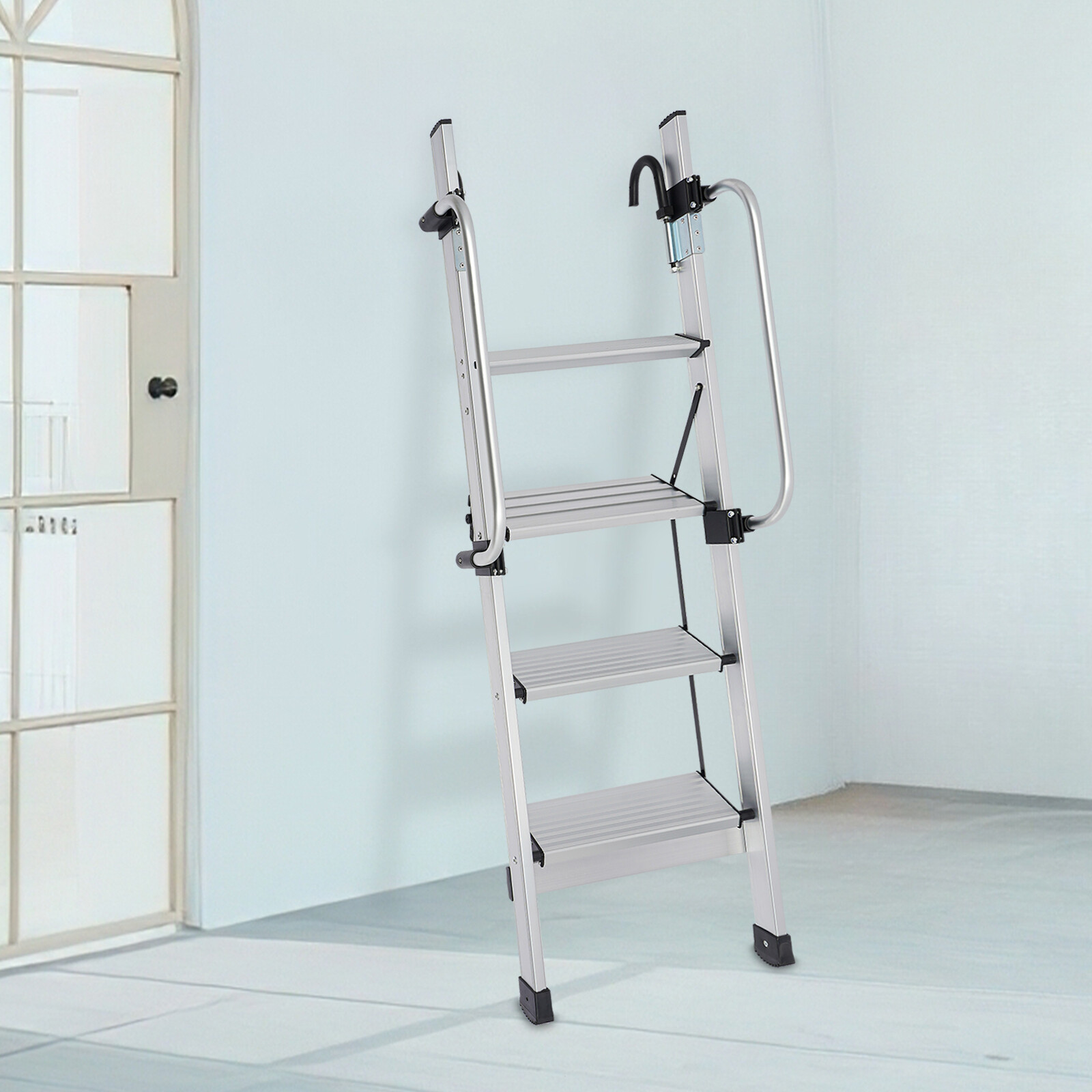 4-Step Floor Standing Bed Ladder Ladder w/ Adjustable Handrail 150kg/330.69lbs gallery