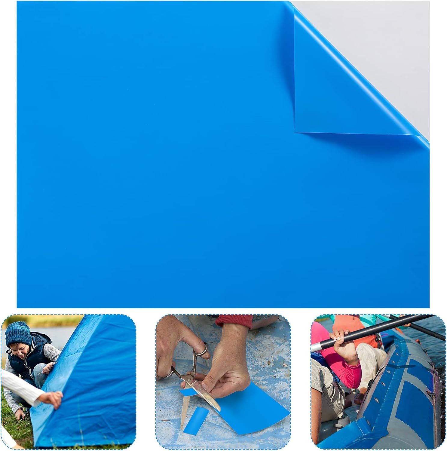 Extra Large Pool Liner Repair Patch 2.8x4.1 Ft Blue Self-Adhesive Vinyl Kit gallery
