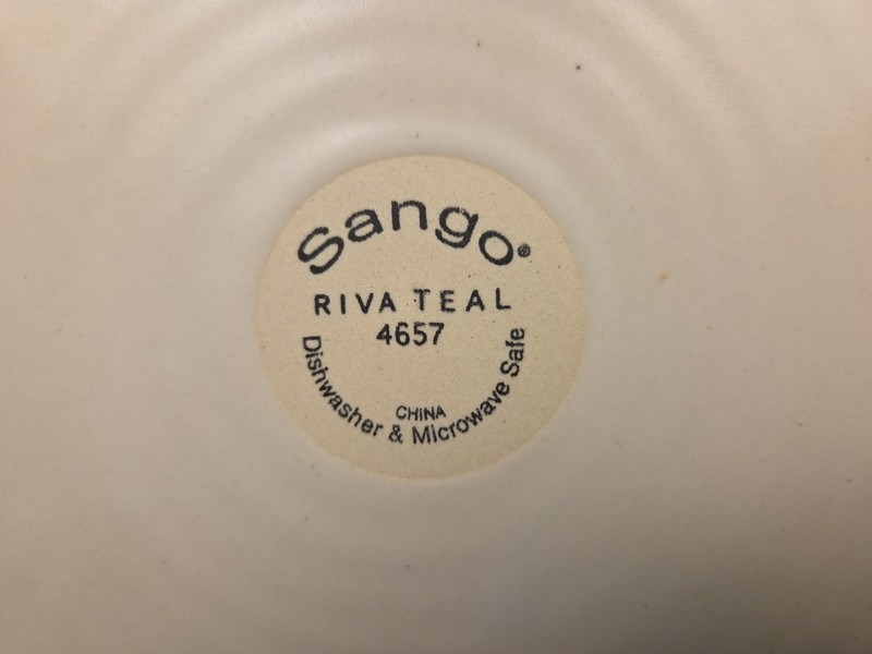 Sango Riva Teal Stoneware Dinner Plates 11" #4657 Set Of 4 Riva Teal Stoneware gallery