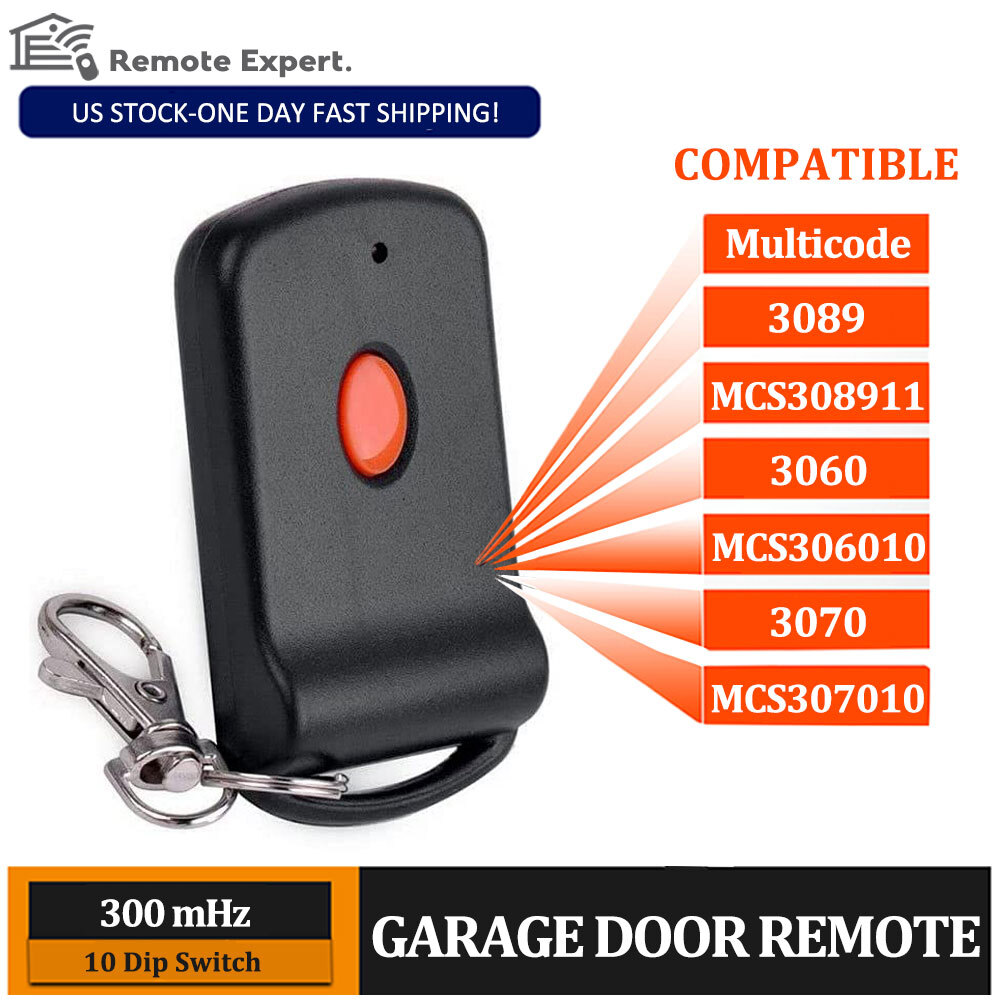 For Multi Code 3089 10 Dip Switch Garage Door Remote Control Transmitter 300MHz gallery