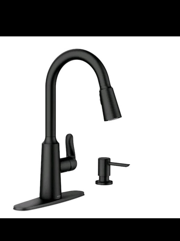Moen Edwyn One-Handle High Arc Pulldown Kitchen Faucet - Matte Black gallery