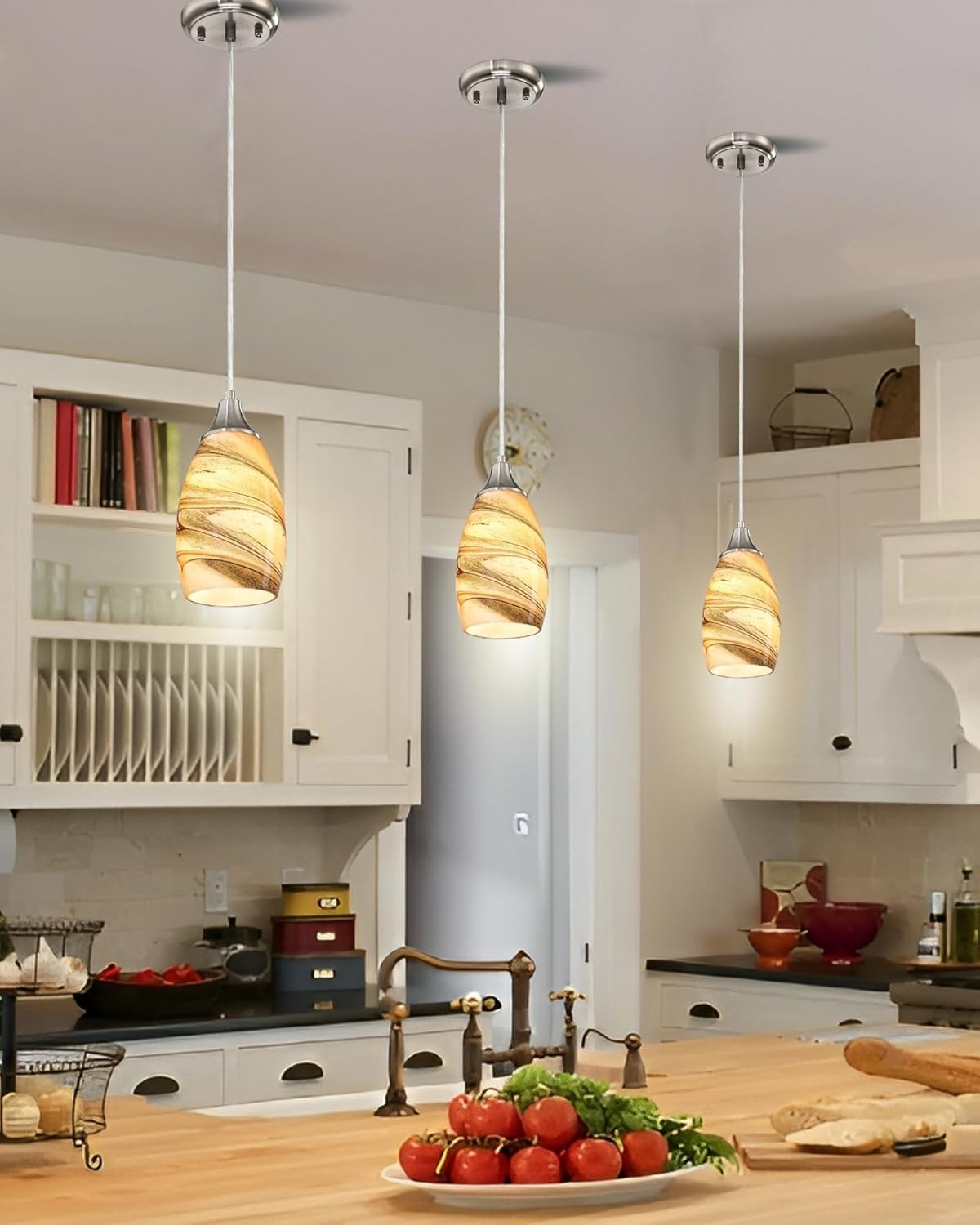 Mini Pendant Lights Kitchen Island Light Brown Glass Lamp Shade gallery