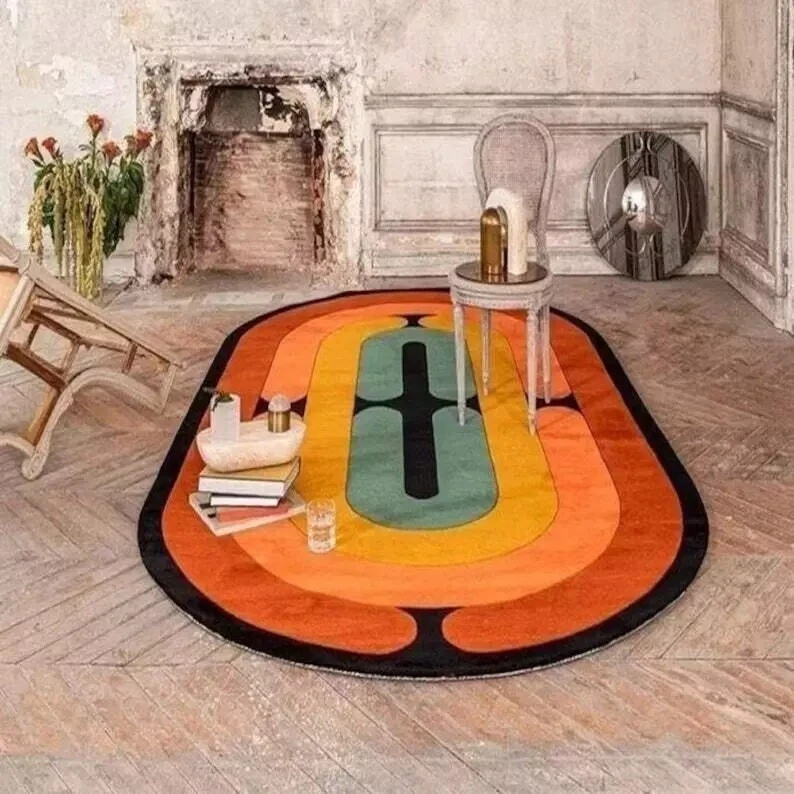 Oval Shape Handmade Tufted 100% Wool Area Rug, 5x8, 6x9, 8x10, 9x12 gallery