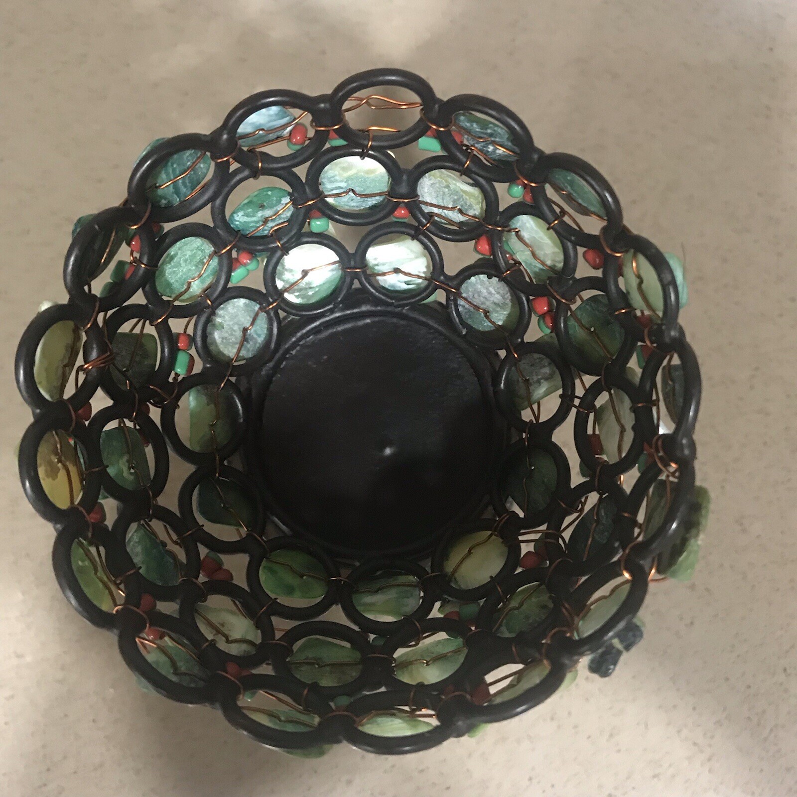 Cute Abalone Shell And Metal Decorative Pedestal Cup Figurine gallery
