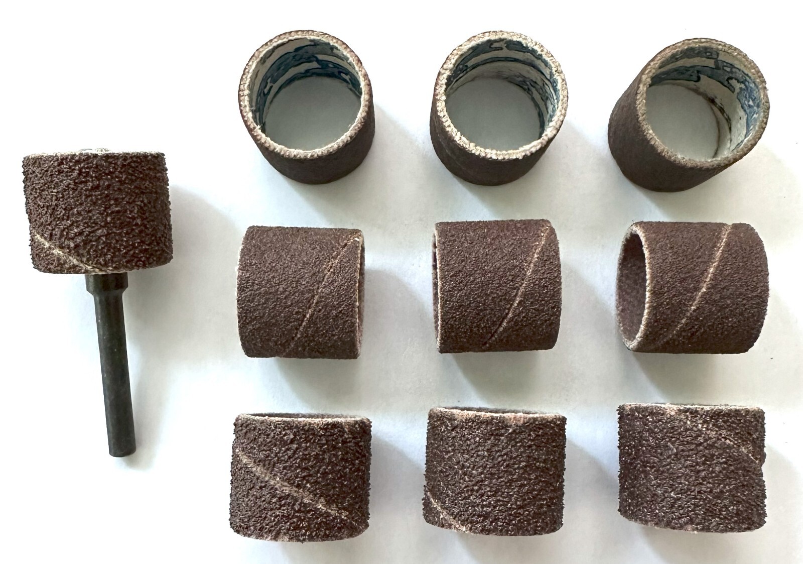 DREMEL #407 1/2" SANDING DRUM MANDREL & 9 SANDING BANDS 60,120,240 GRIT LOT SET gallery