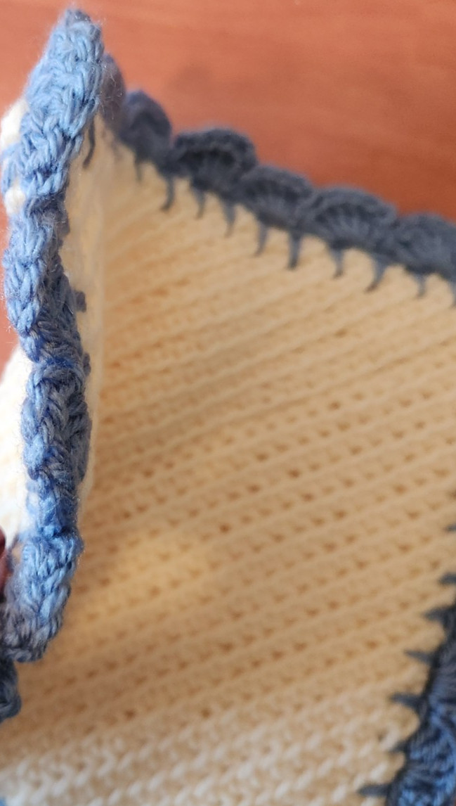 Blue & Yellow Hand Made Crochet Hot Pad Trivet To Set Hot Pans On 9 1/2" x 12" gallery