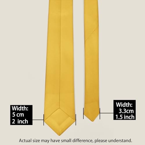 Men's Skinny Ties 2 Inch (5CM) Solid Pure Color Plain Slim Necktie for Men gallery