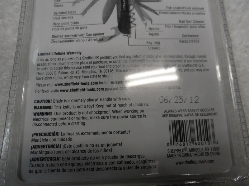 Sheffield 15-in-1 Multi Function Knife NIP - Part # 60010 gallery