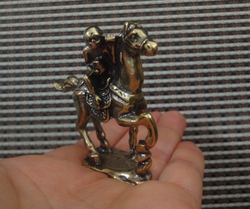 Solid Brass Monkey on Horse Figurine Bronze Color Scultpure Home Decor Statue gallery