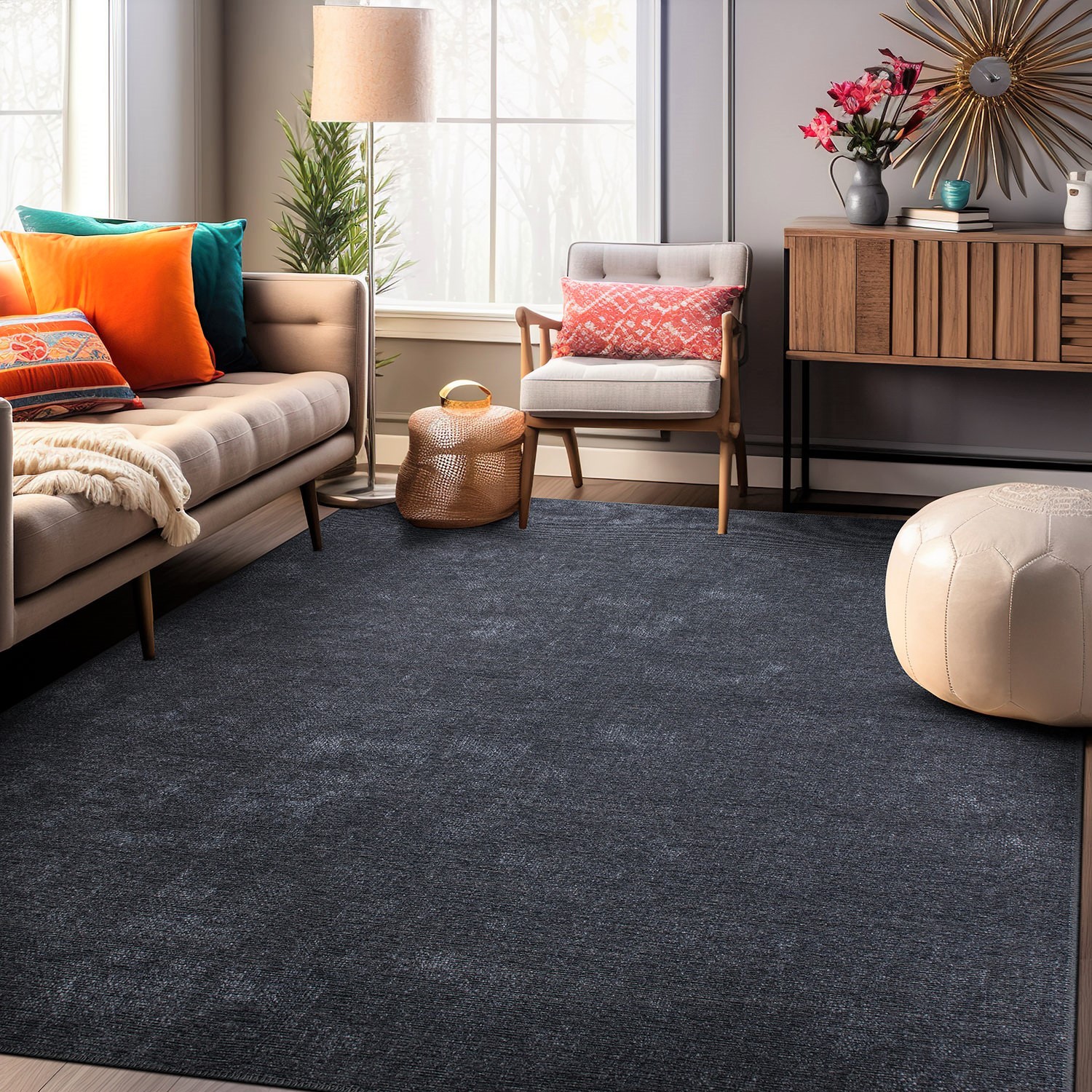 Rugshop Carpet Contemporary Solid Machine Washable Rugs Runners Living Room Rugs gallery