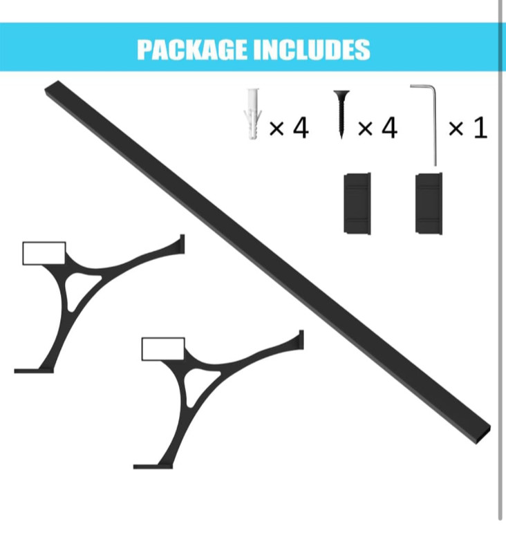 Foot Rail Kit Railing Hardware Undercounter Mount Hardware Improve Comfort 4' Bl gallery