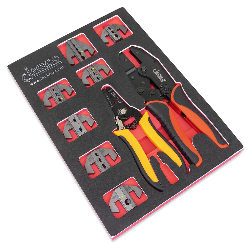 TGR Interchangeable Ratcheting Terminal Crimper Set - 7 Die Sets Quick Black gallery