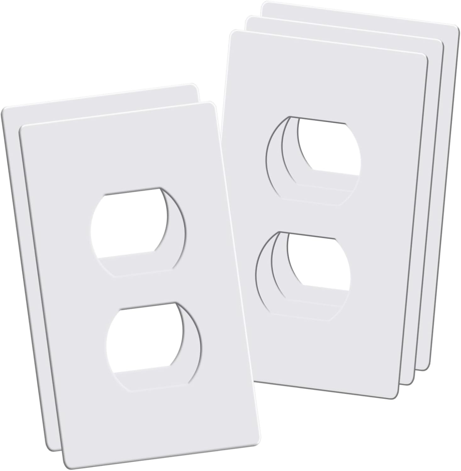 Screwless Duplex Wall Plates, 1-Gang Child Safe Outlet Covers, Standard Size 2.9 gallery