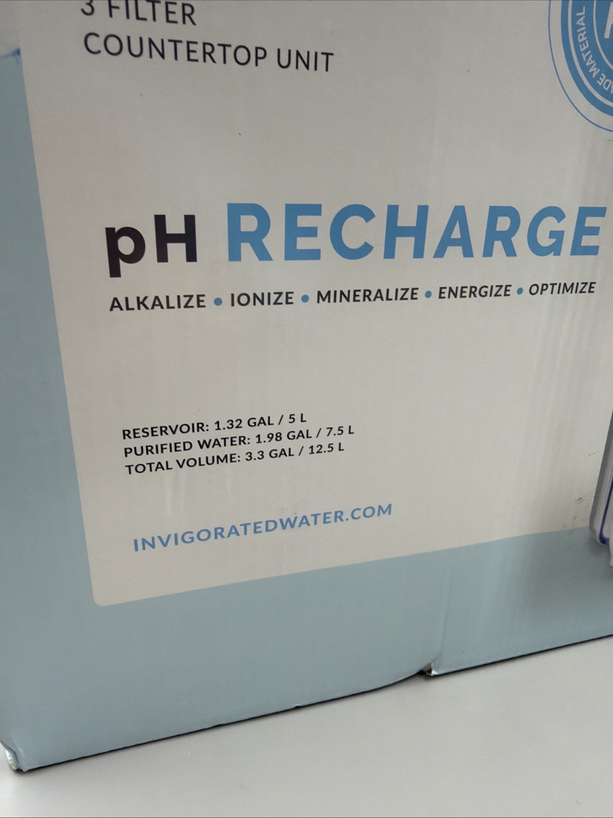 pH Recharge 3F Alkaline Water Machine - Countertop Water Filtration System gallery