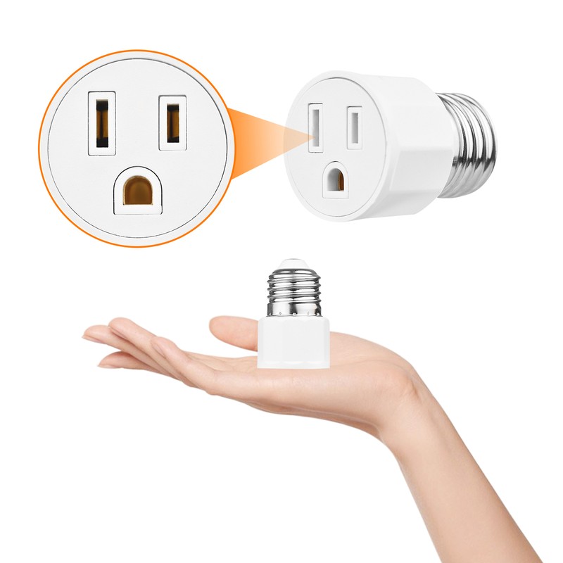2 PCS E26 E27 Socket 2 or 3 Prong AC to A0N5 gallery