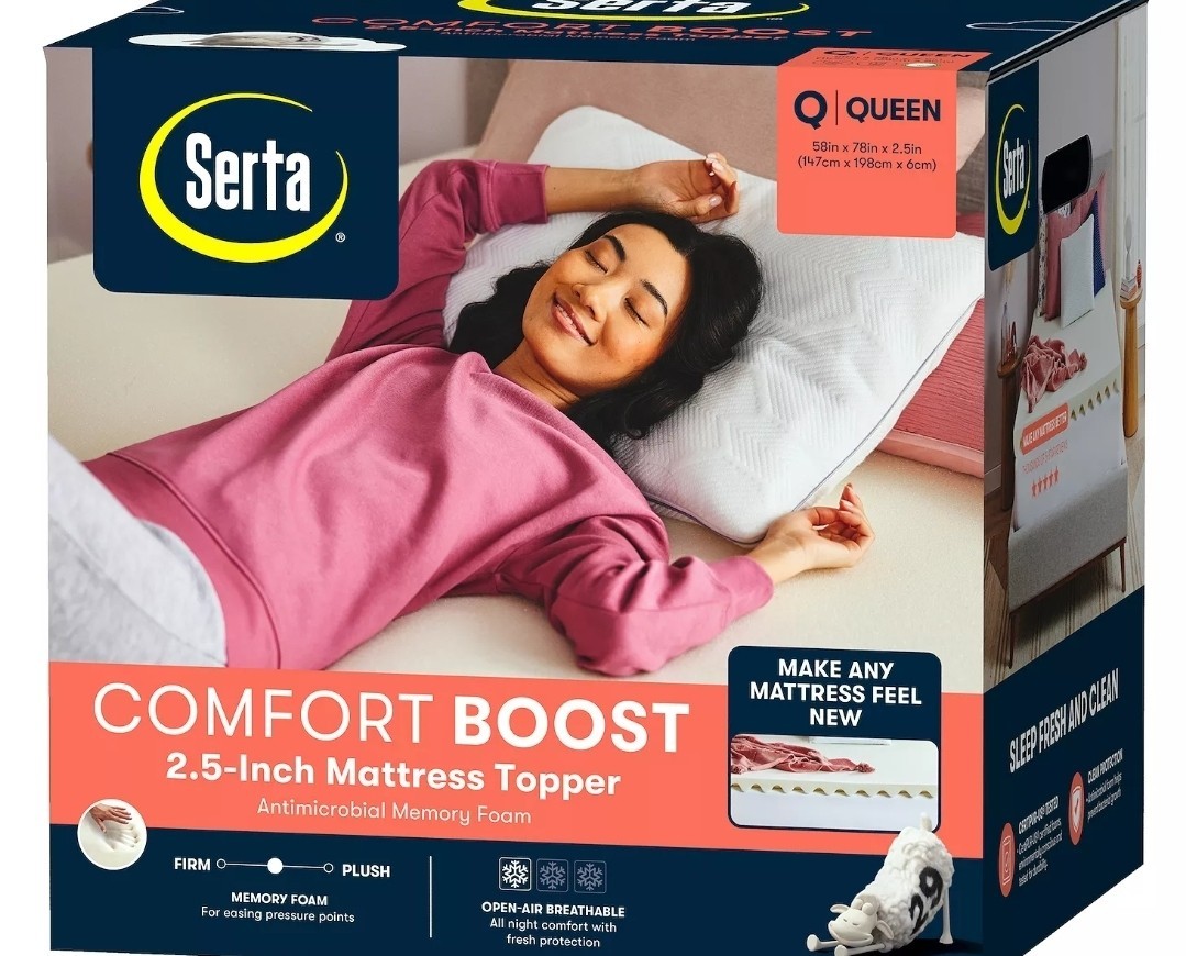 Serta Comfort Boost Twin Mattress Topper Memory Foam Antimicrobial Cooling gallery
