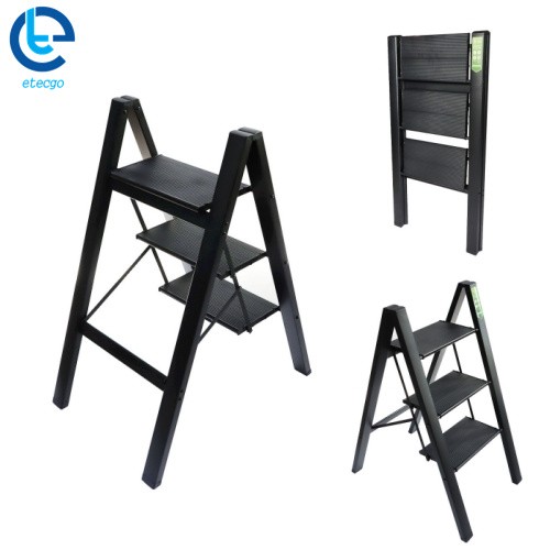 330lb 3 Step Ladder Folding Step Stool Carbon Steel w/ Wide Anti-Slip Pedal gallery