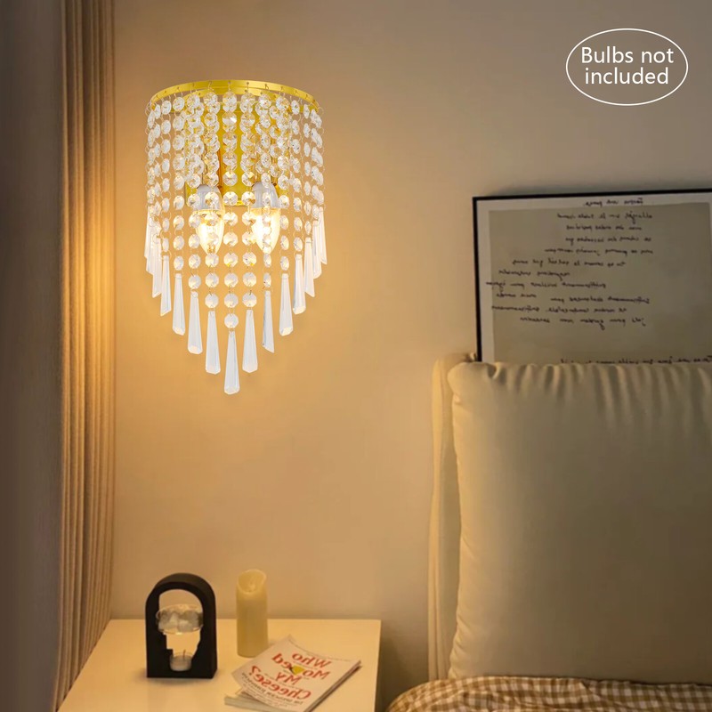 Crystal Wall Light Sconces Lighting Fixture Modern Semicircle Wall Mount Lamp gallery