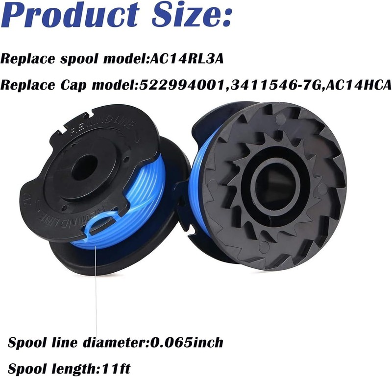 1/6 Pack Weed Wacker String 11ft .065" Ryobi ONE+ Grass Trimmer Edger Line Spool gallery