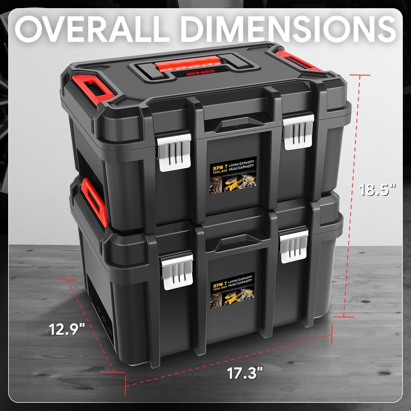 2 PCS Lockable Workshop Garage Household Portable Tool Organizer Storage Box gallery