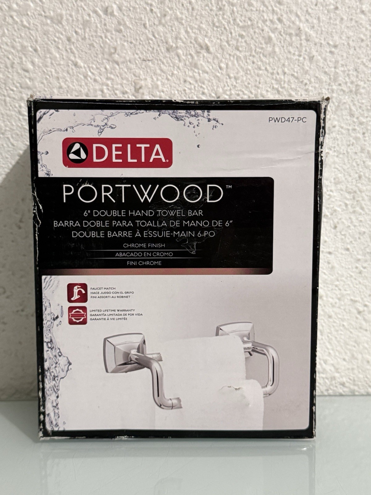 Delta Double Hand Towel Bar in Chrome Portwood 6 in. PWD47-PC Bathroom gallery