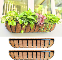Lalagreen 36″ Deck Railing Planter Box – 2 Pack for Outdoor Plants
