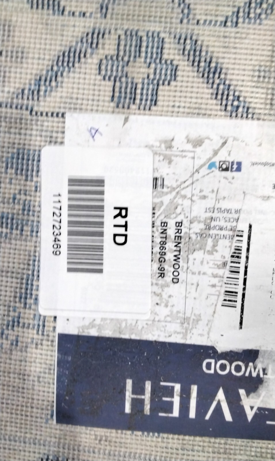 LIGHT GREY / BLUE 9' X 9' Back Stain Rug, Reduced Price 1172723469 BNT869G-9R gallery