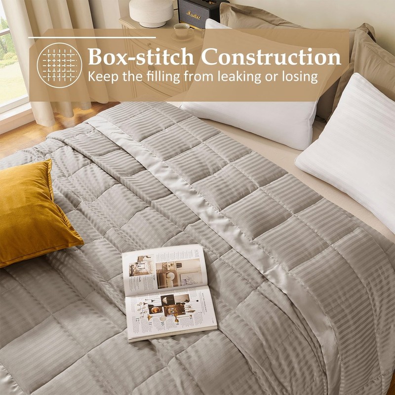 Lightweight King Size Down Alternative Blanket, Satin Trim, All Season, Machine gallery