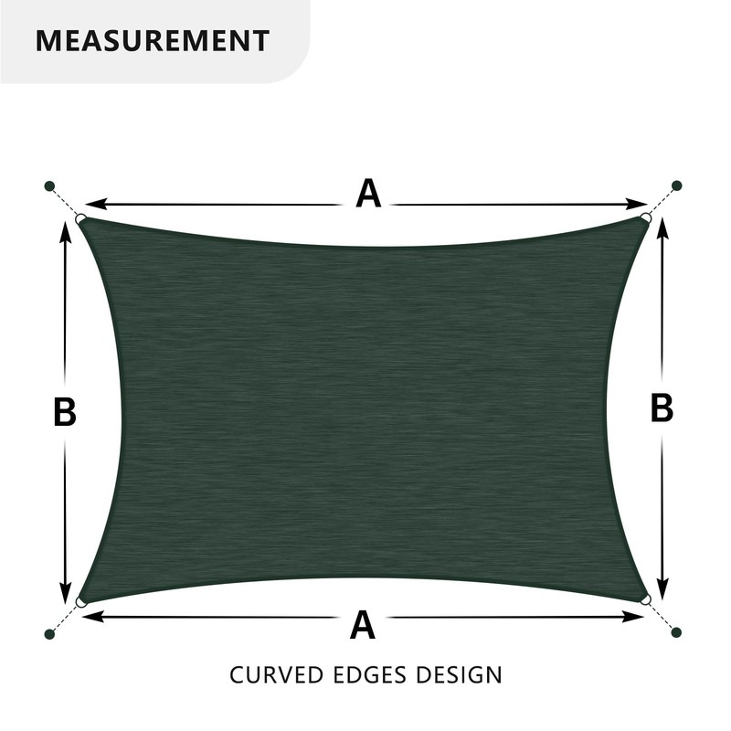 Sun Shade Sail 12 x 16 Rectangular Heavy Duty 260 GSM Green UPF50+ Shadespeare gallery
