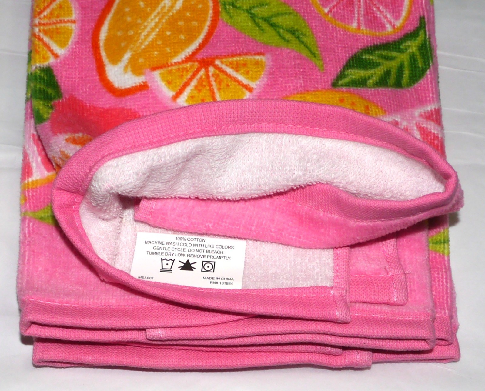 NEW Mainstream 2 Pk Velour Terrycloth Kitchen Towels Lemon Citrus Fruit Summer gallery