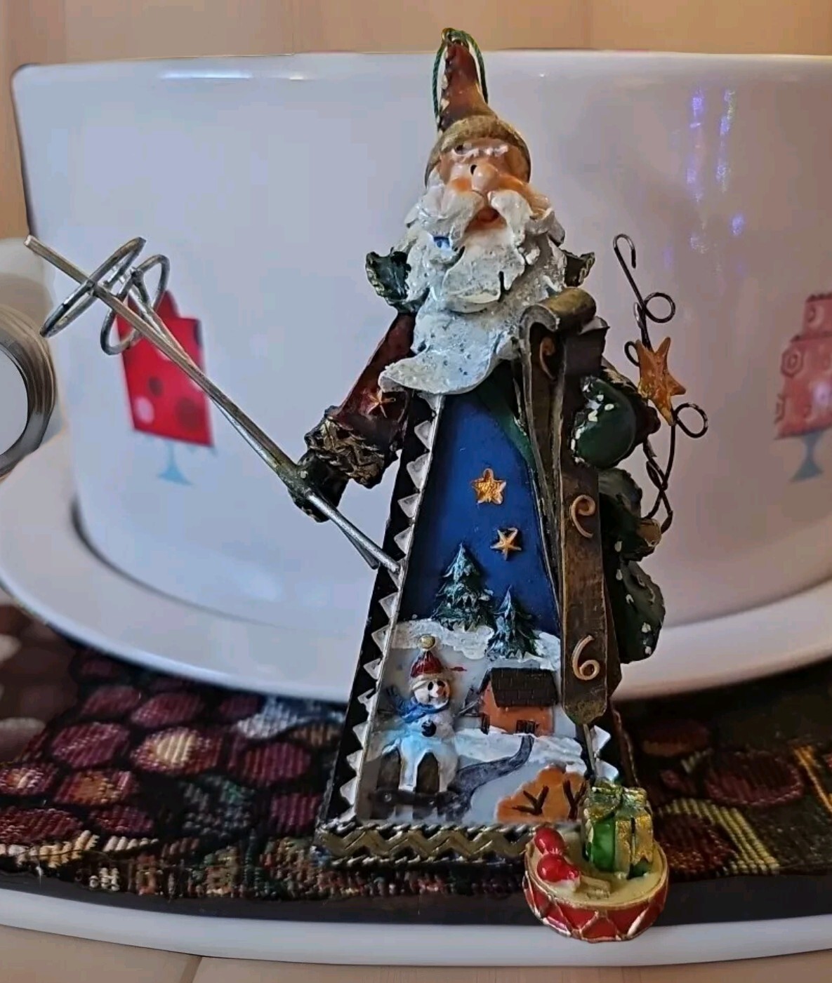 Sking Santa Tree Ornament. gallery